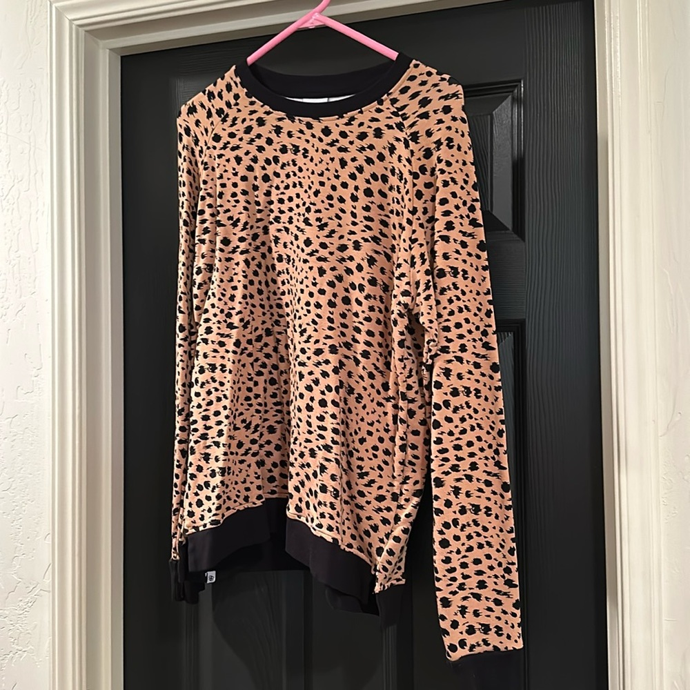 Little Bum Bums and Roses Leopard Print Long Sleeve Top and Pants Set Women’s CL